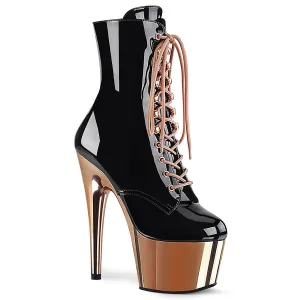 ADORE-1020 Black Patent/Rose Gold Chrome