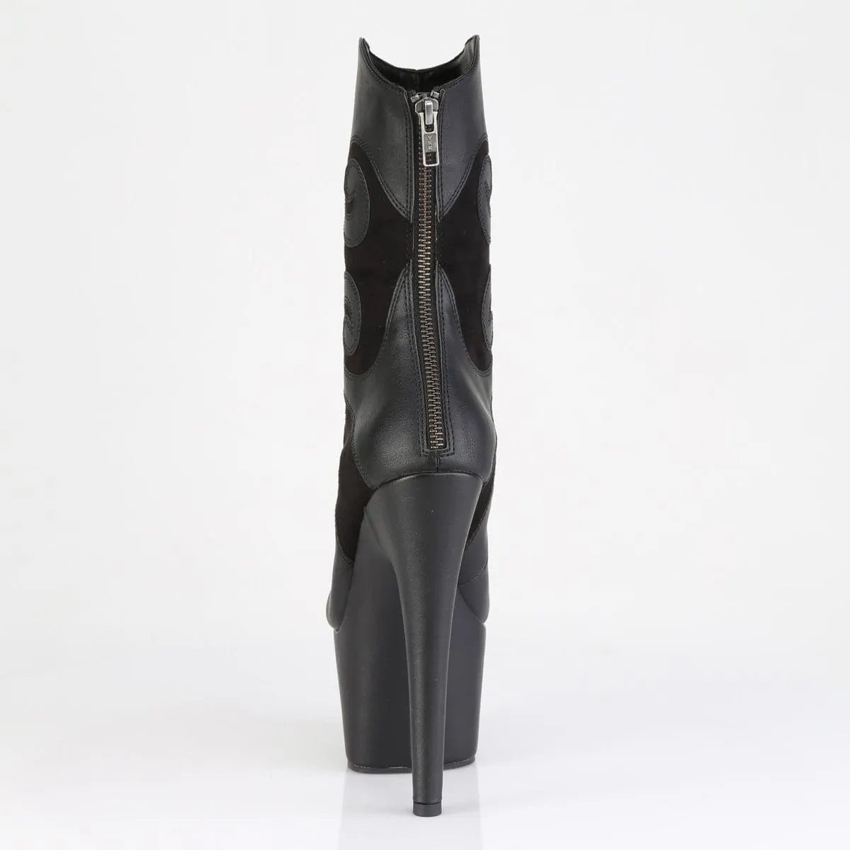 ADORE-1034 Black Faux Suede-Faux Leather/Black Matte