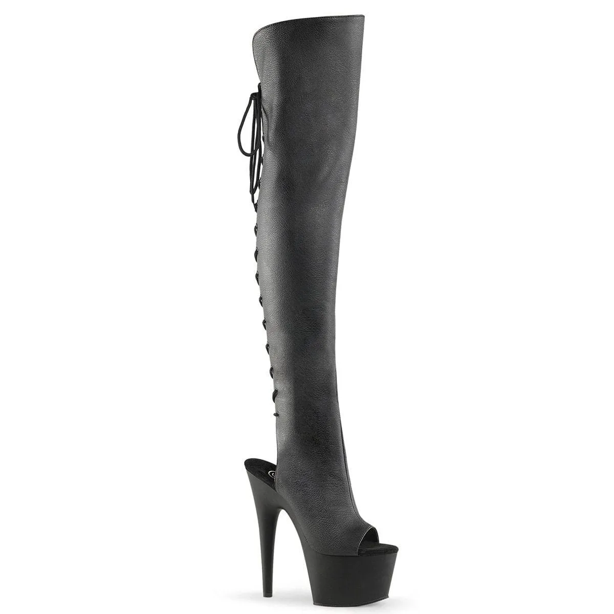 ADORE-3019 Black Faux Leather/Black Matte