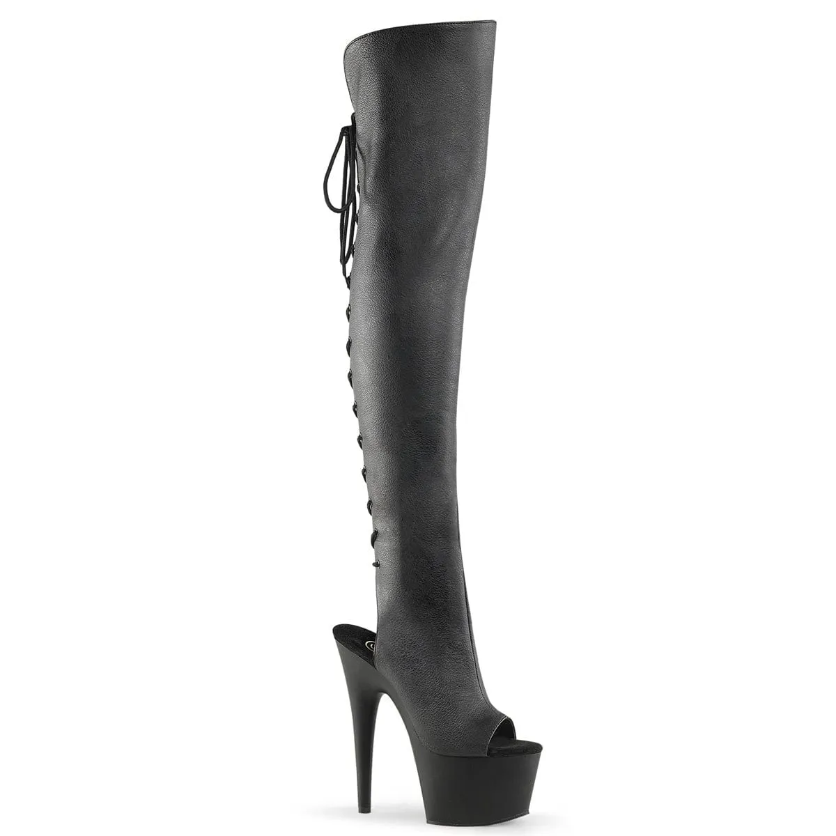 ADORE-3019 Black Faux Leather/Black Matte