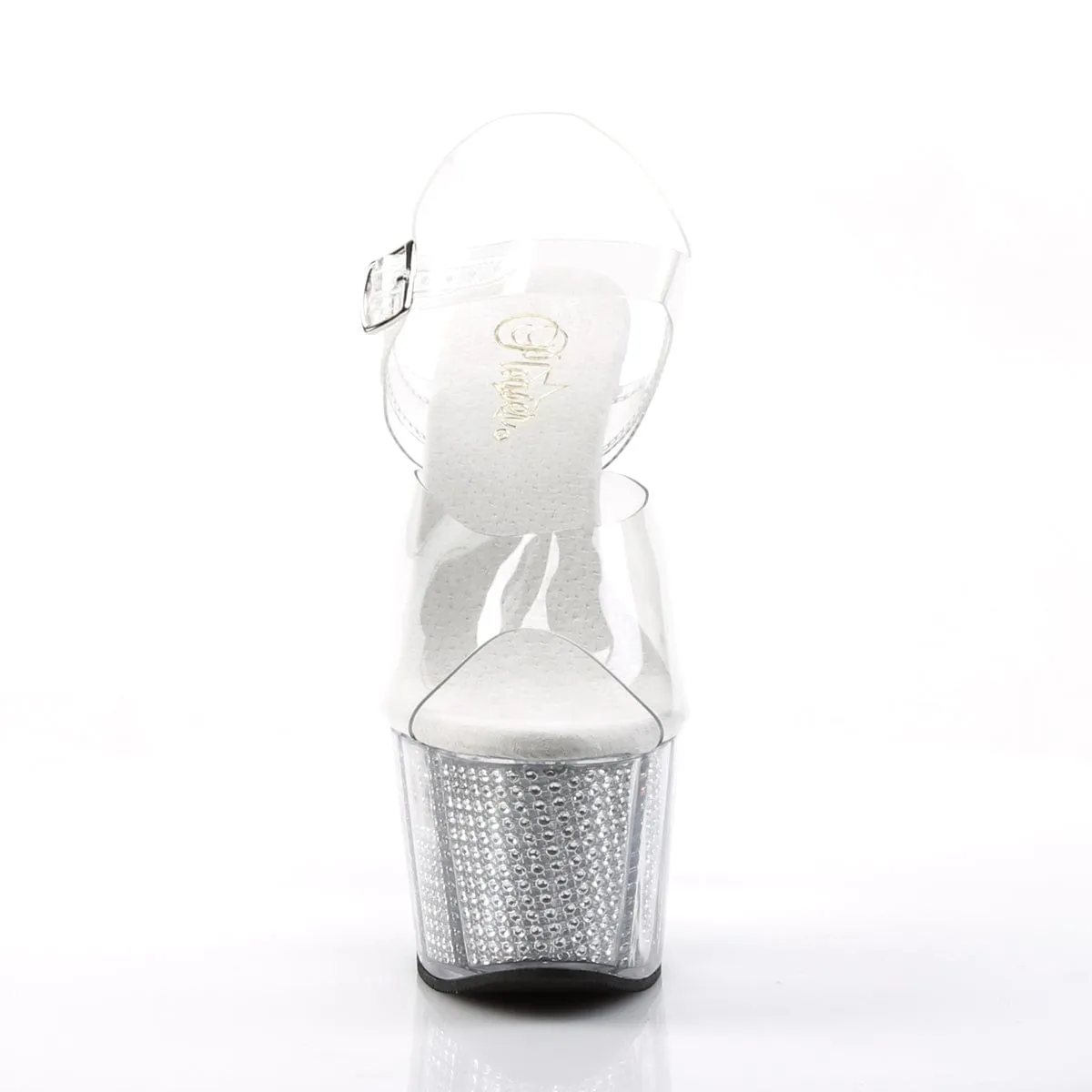 ADORE-708SRS Clear/Silver Simulated Rhinestones
