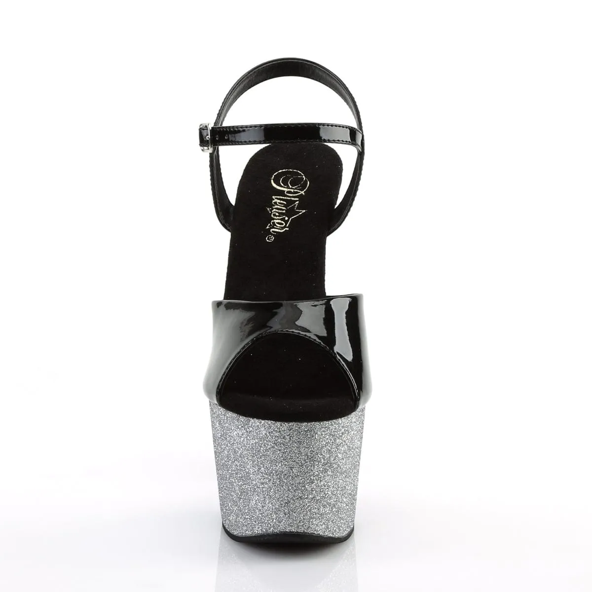 ADORE-709OMBRE Black Patent/Silver-Black Ombre