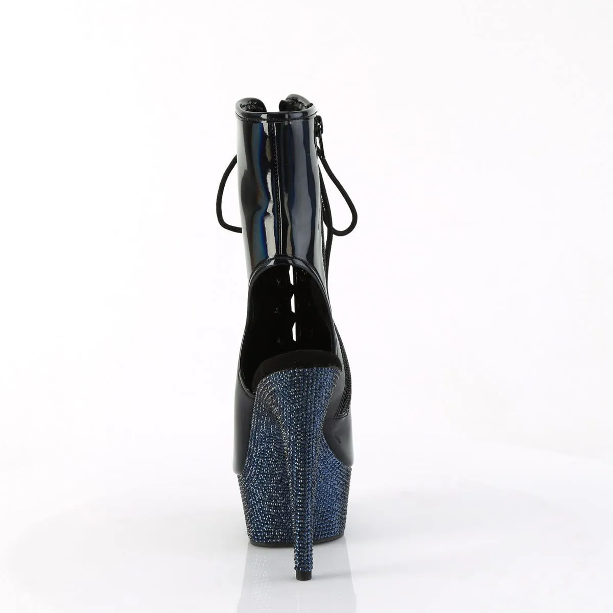 BEJEWELED-1016-6 Black Hologram Patent/Midnight Black Rhinestones