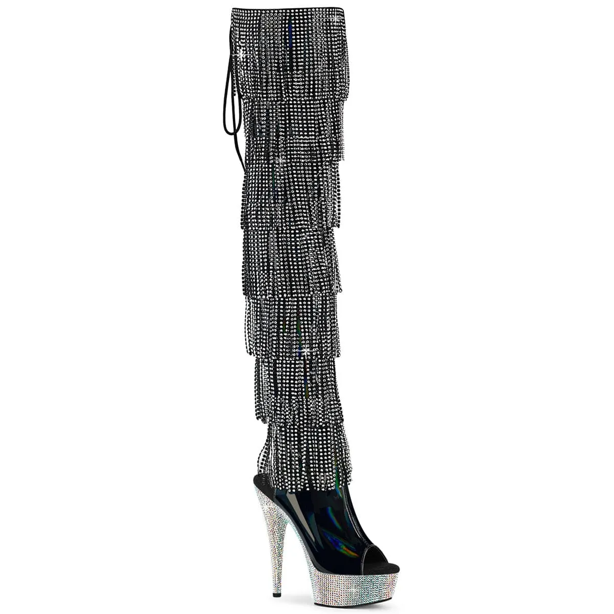 BEJEWELED-3017HG-RSF Black Holo Patent/Silver AB RS