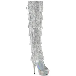 BEJEWELED-3017HG-RSF Silver Holo Metallic Pu/Silver AB RS