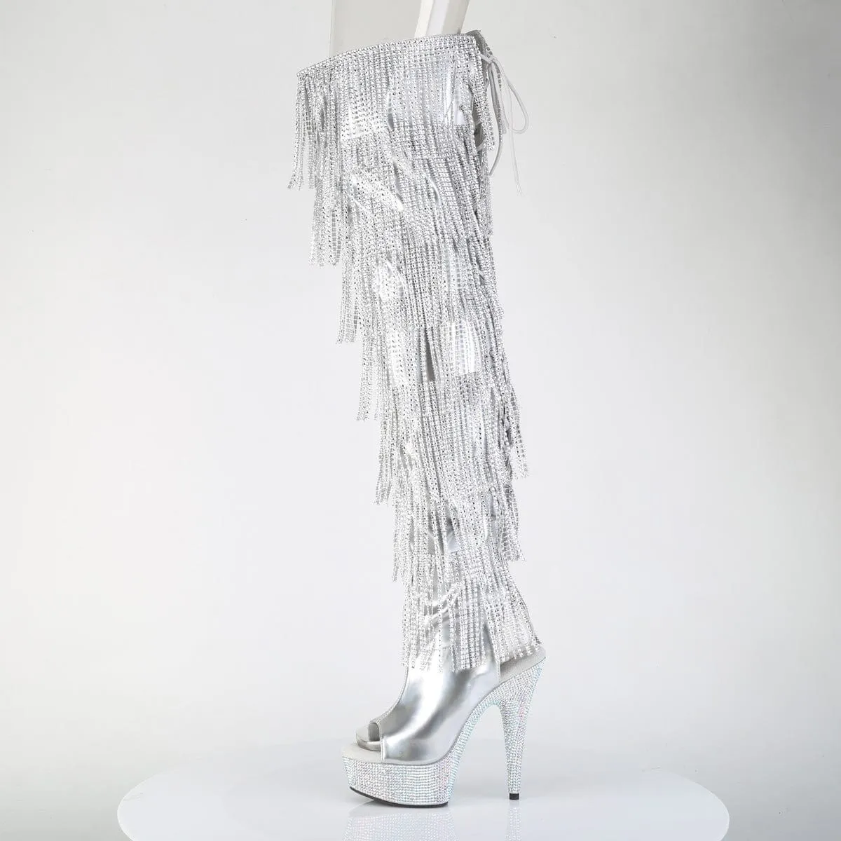 BEJEWELED-3017HG-RSF Silver Holo Metallic Pu/Silver AB RS