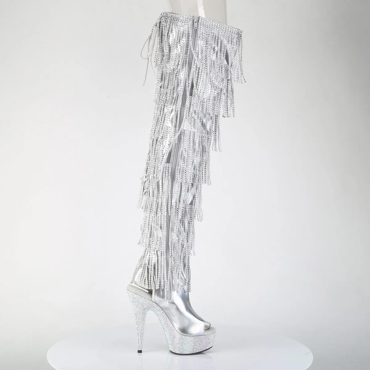 BEJEWELED-3017HG-RSF Silver Holo Metallic Pu/Silver AB RS