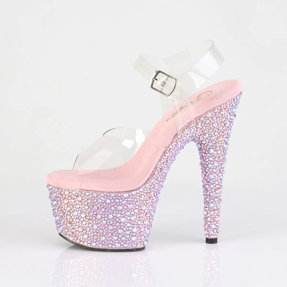 BEJEWELED-708MS Clear/Baby Pink Multi Rhinestones