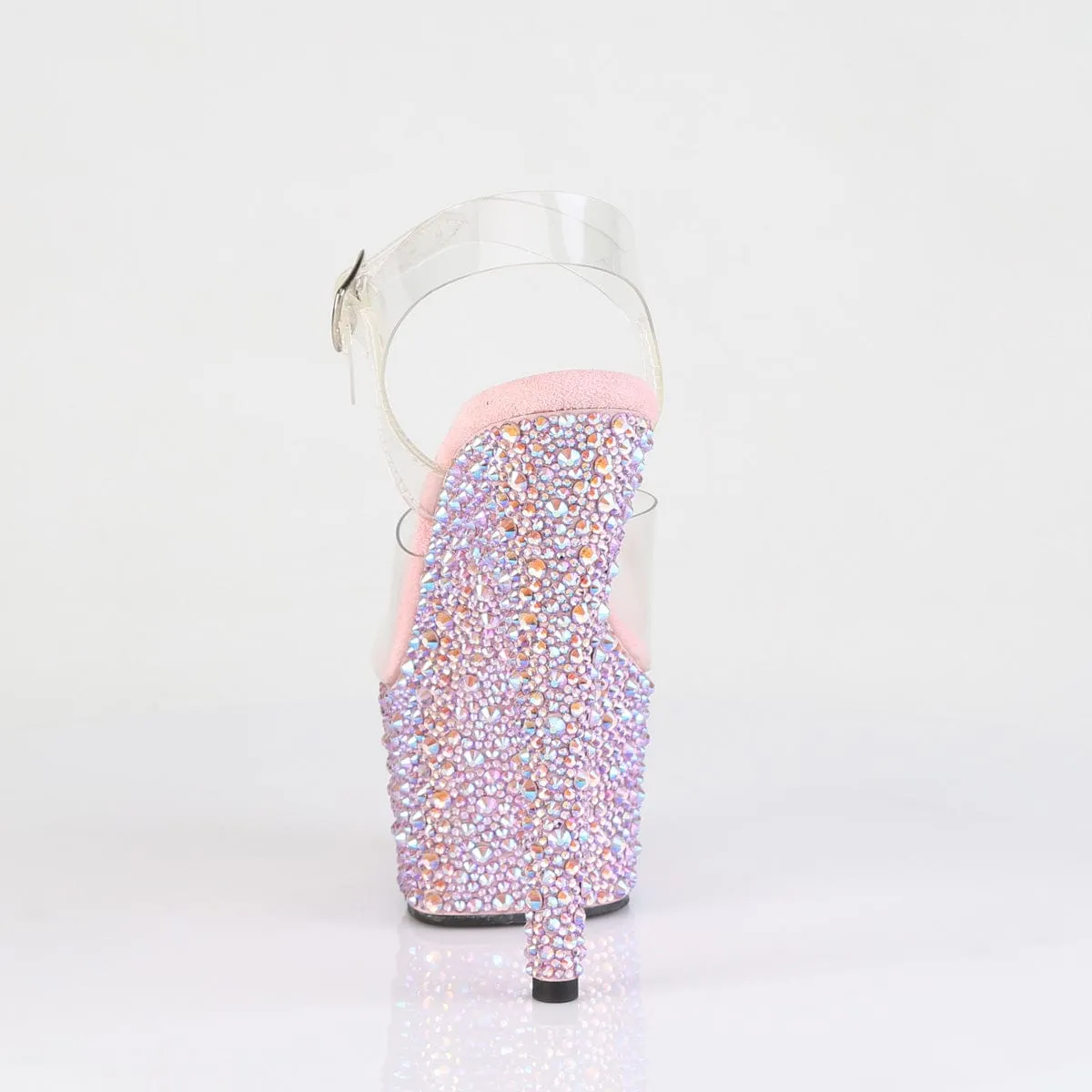 BEJEWELED-708MS Clear/Baby Pink Multi Rhinestones