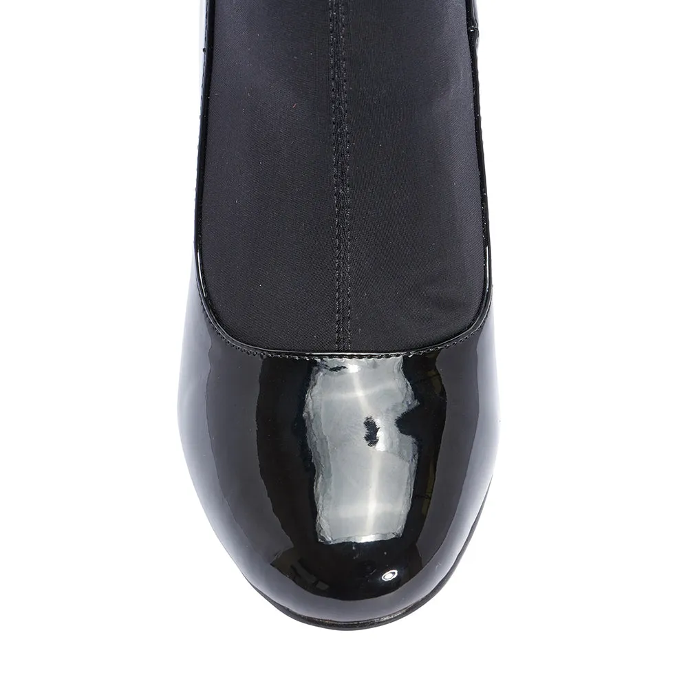 Block Heel Perspex Ankle Sock Boot