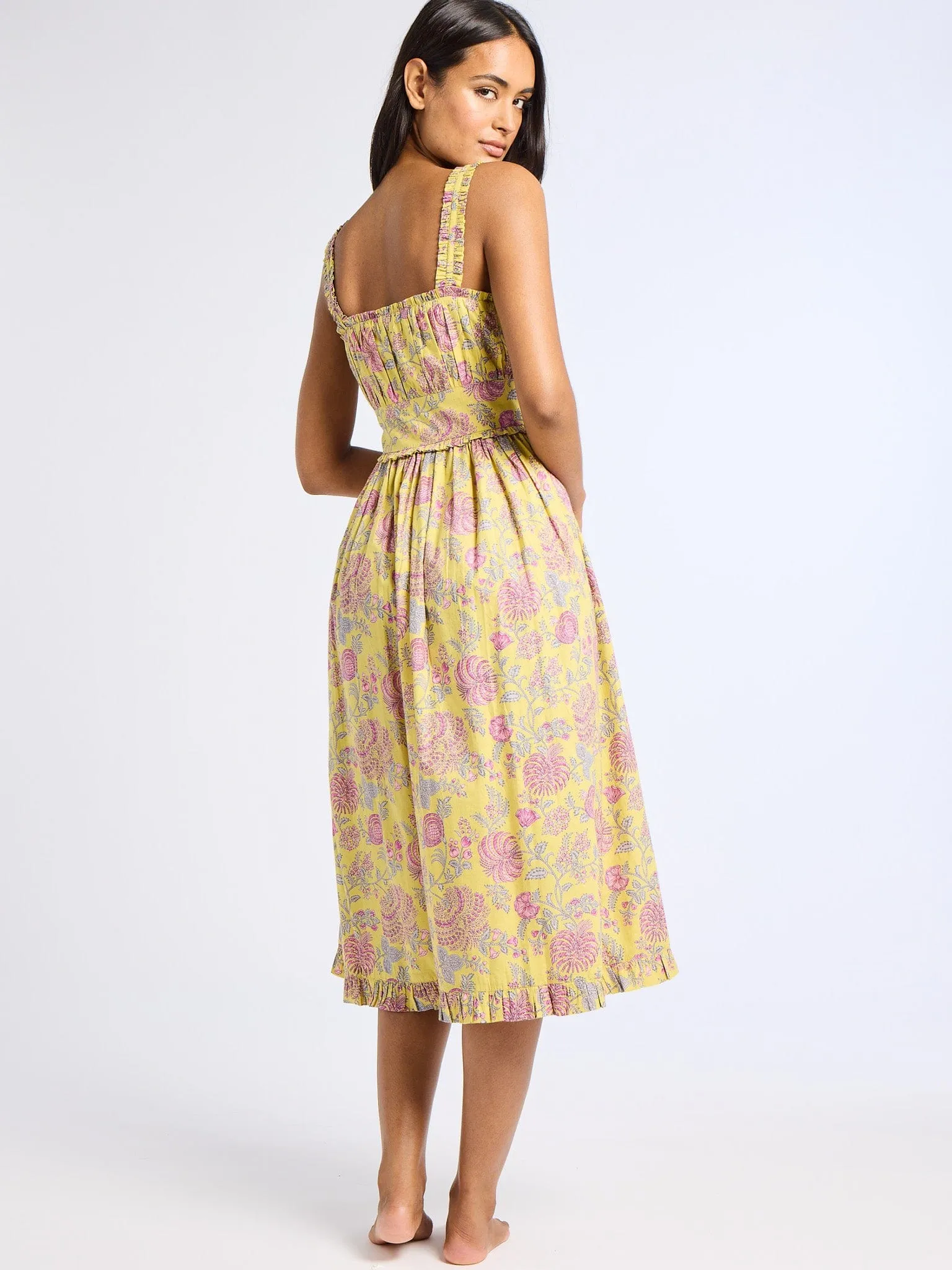Calla Dress in Citron Floral