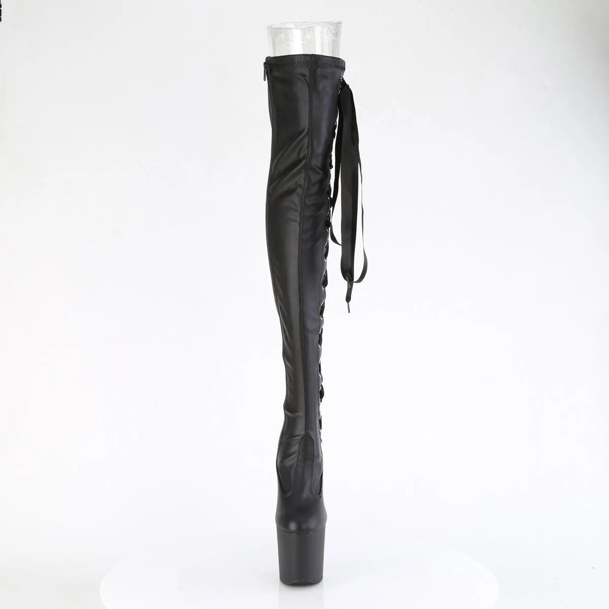 CRAZE-3050 Black Stretch Faux Leather/Black Matte