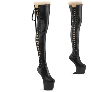 CRAZE-3050 Black Stretch Faux Leather/Black Matte