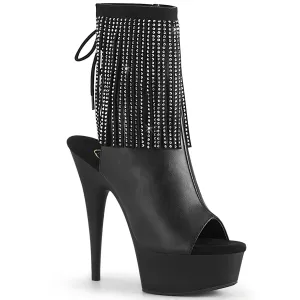 DELIGHT-1018RSF Black Faux Leather/Black Matte