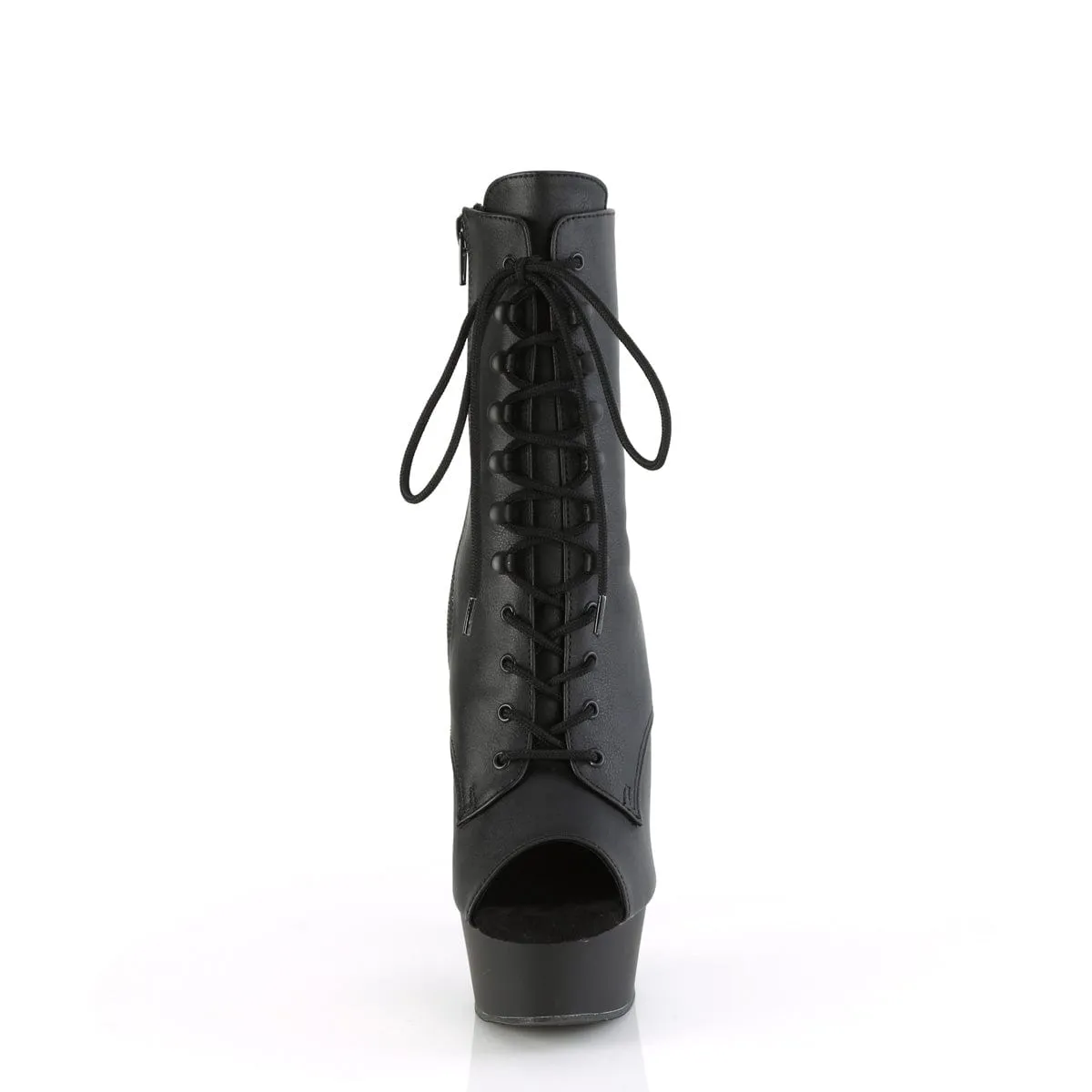 DELIGHT-1021 Black Faux Leather/Black Matte