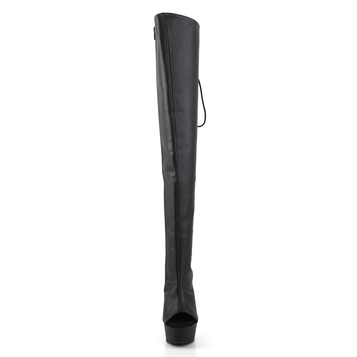 DELIGHT-3019 Black Faux Leather/Black Matte