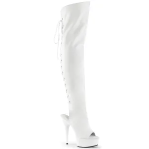 DELIGHT-3019 White Faux Leather/White