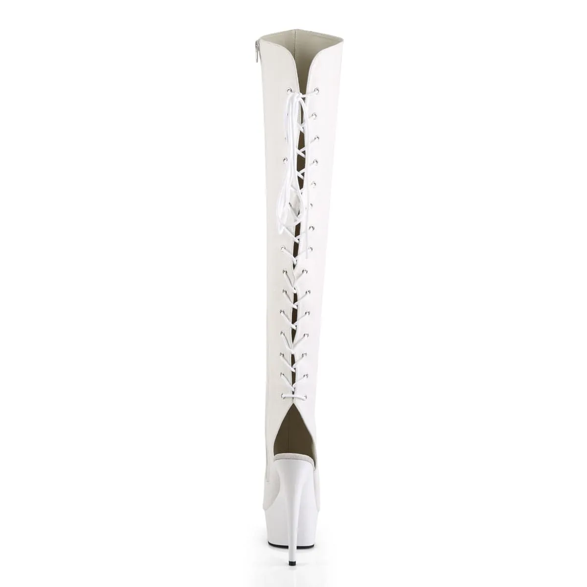 DELIGHT-3019 White Faux Leather/White