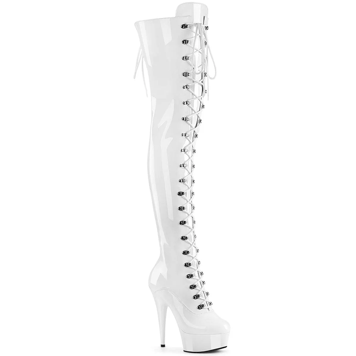 DELIGHT-3022 White Stretch Patent/White