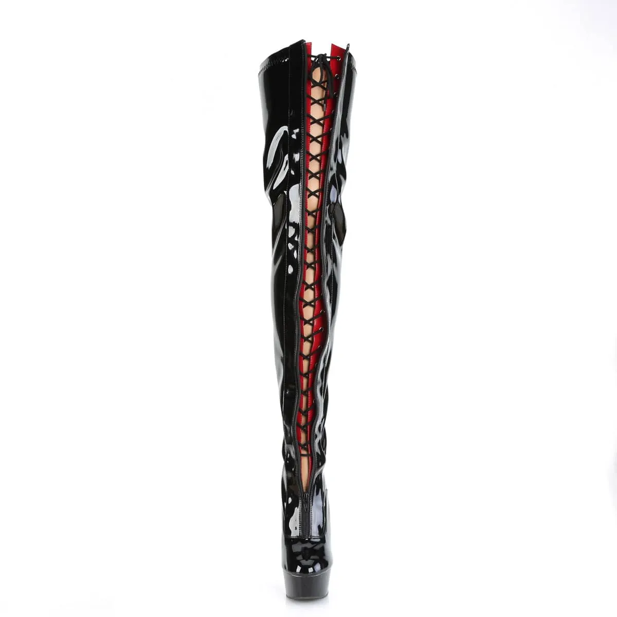 DELIGHT-3027 Black-Red Stretch Patent/Black