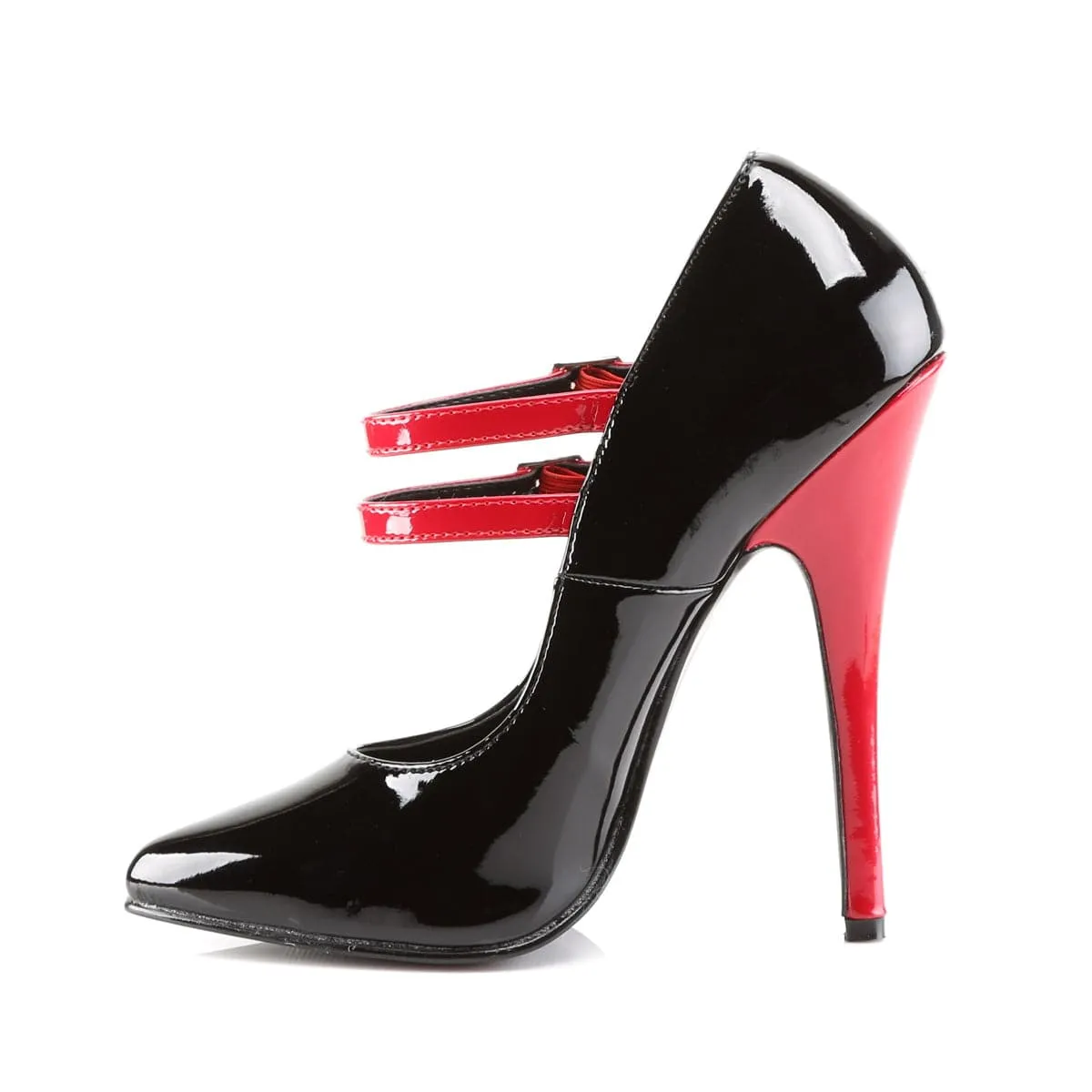 DOMINA-442 Black-Red Patent