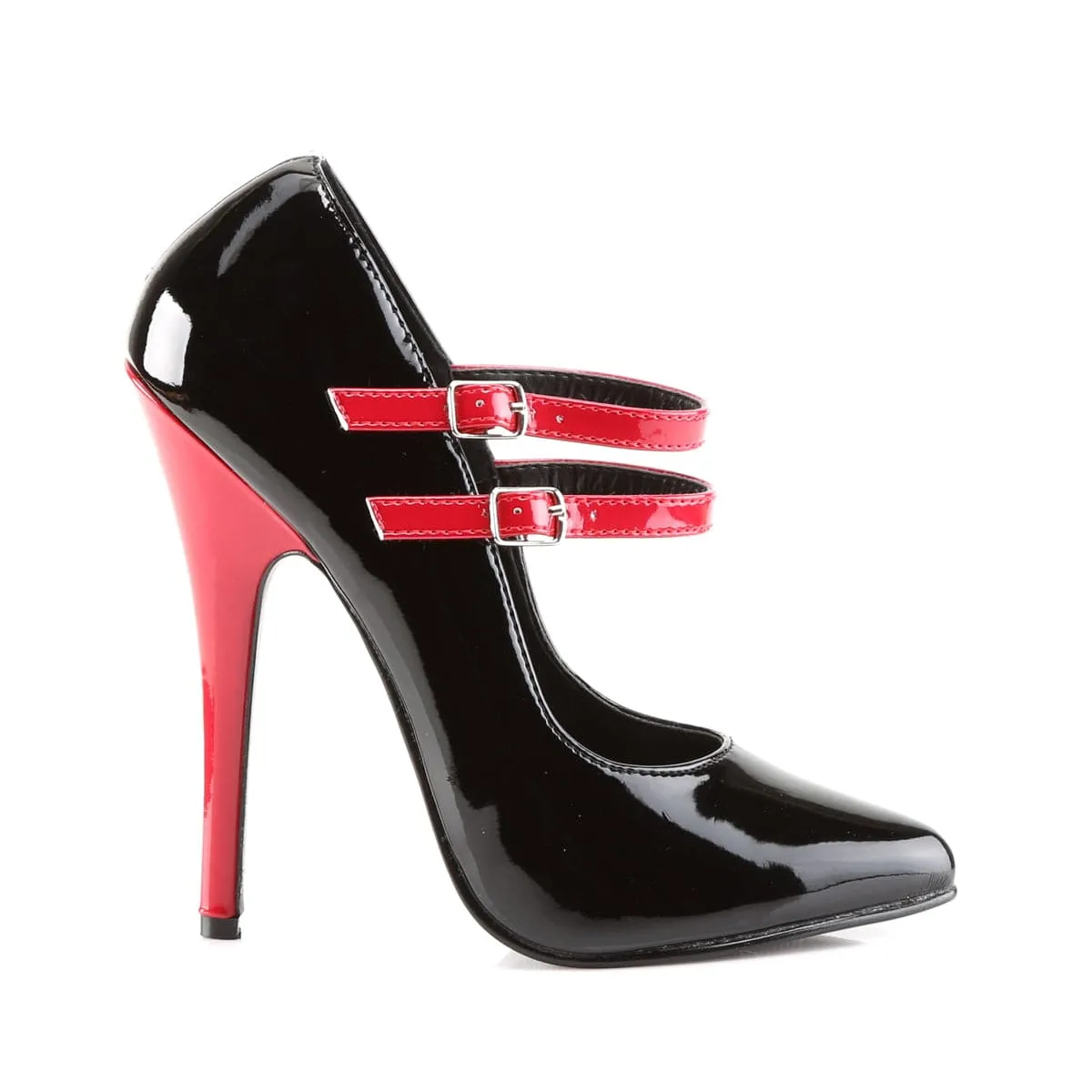 DOMINA-442 Black-Red Patent
