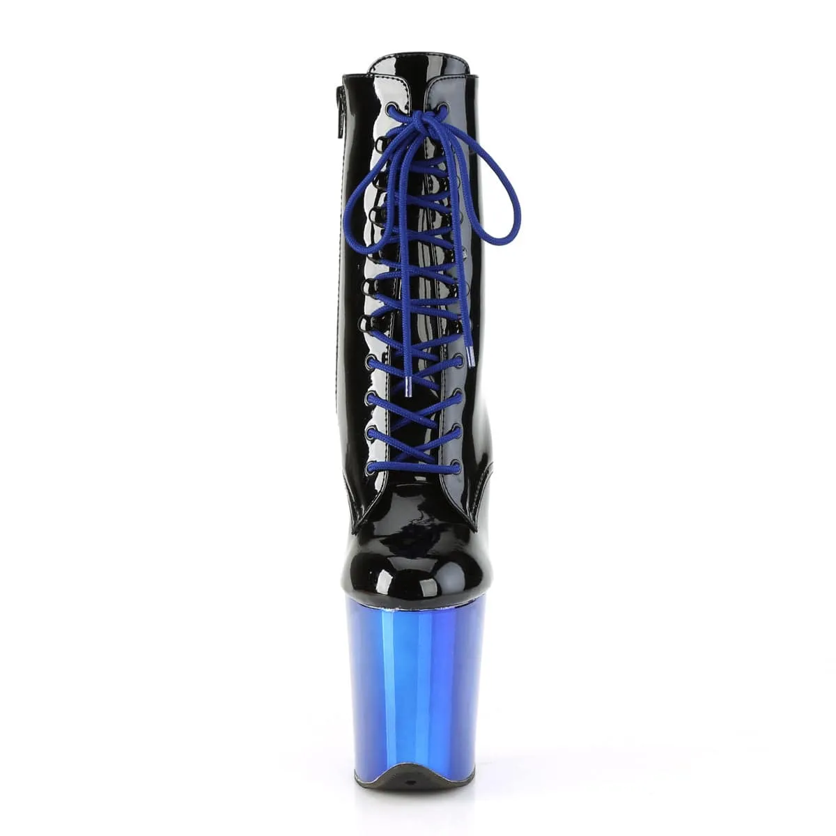 FLAMINGO-1020 Black Patent/Royal Blue Chrome