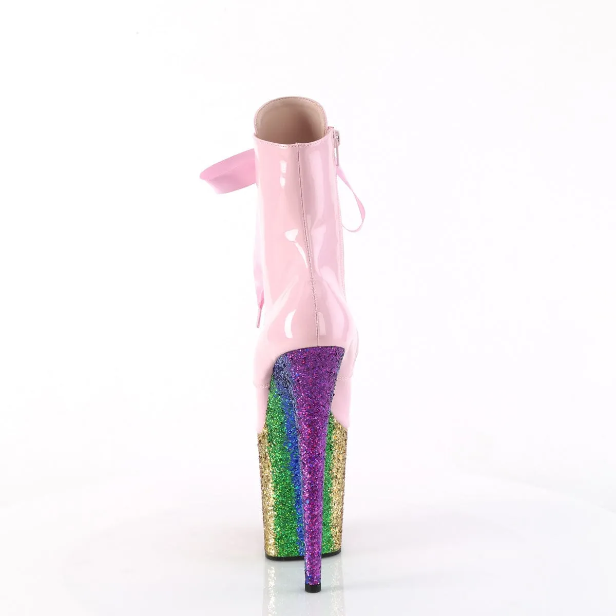 FLAMINGO-1020HG Baby Pink Hologram Patent/Rainbow Glitter