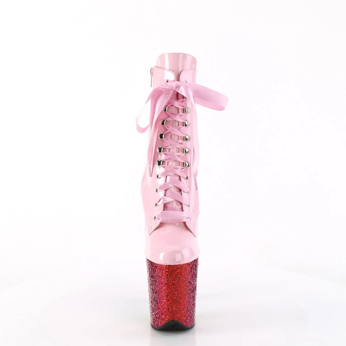 FLAMINGO-1020HG Baby Pink Hologram Patent/Rainbow Glitter