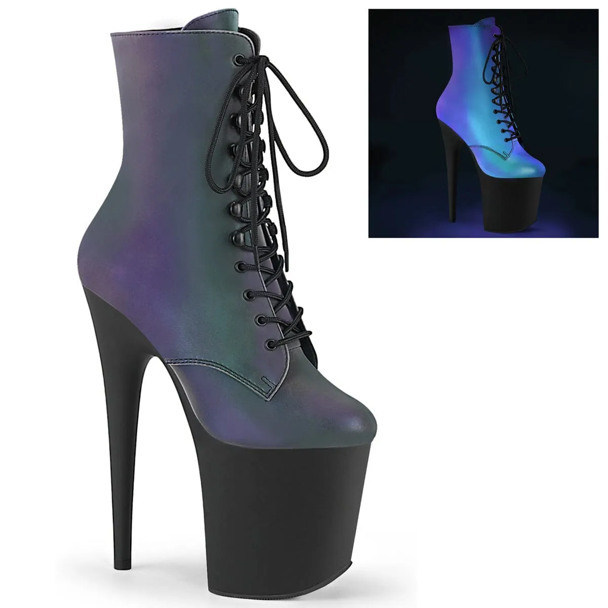 FLAMINGO-1020REFL Green Multi Reflective/Black Matte