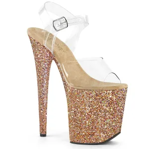 FLAMINGO-808LG Clear/Rose Gold Sandals