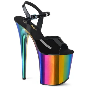 FLAMINGO-809RC Black Patent/Rainbow Chrome