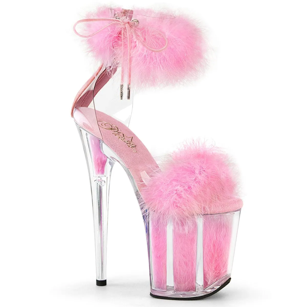 FLAMINGO-824F Clear-Baby Pink Fur/M