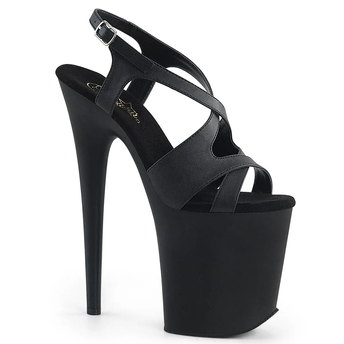 FLAMINGO-831 Black Faux Leather/Black Mattte