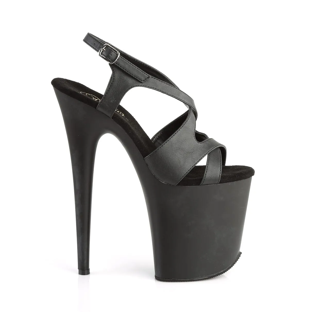 FLAMINGO-831 Black Faux Leather/Black Mattte