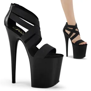 FLAMINGO-869 Black Elastic Band-Faux Leather/Black Matte