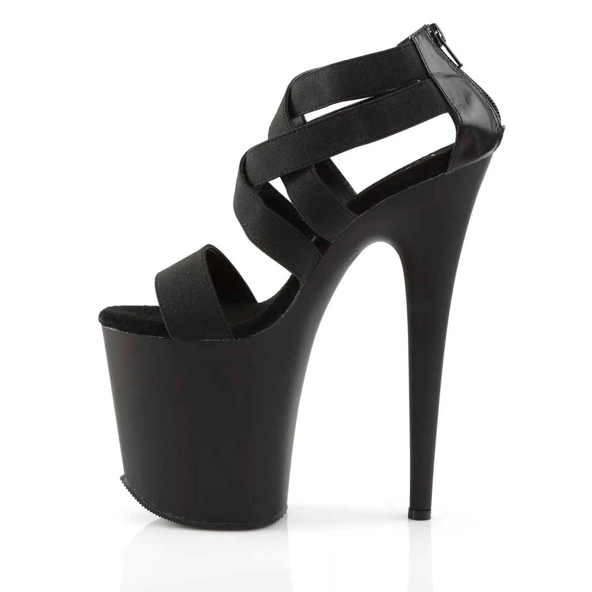 FLAMINGO-869 Black Elastic Band-Faux Leather/Black Matte