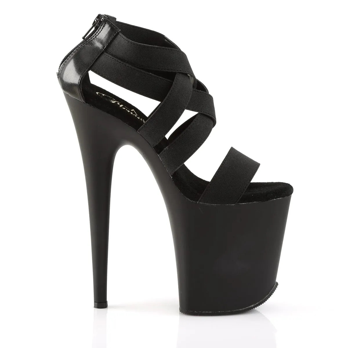 FLAMINGO-869 Black Elastic Band-Faux Leather/Black Matte