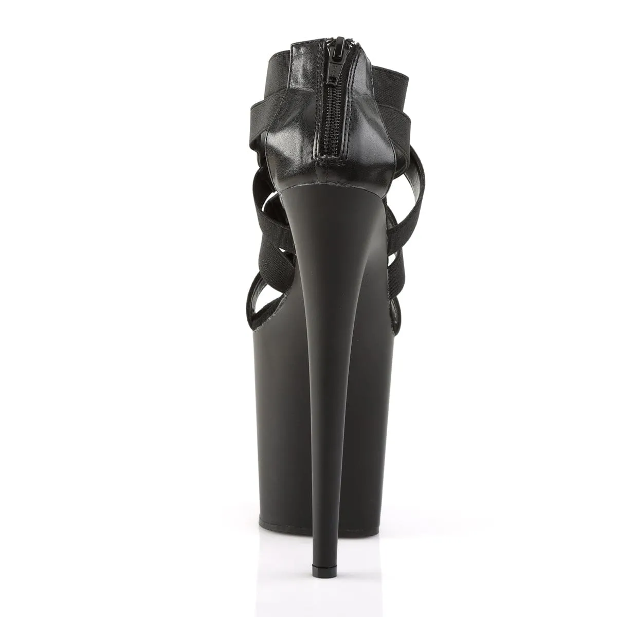 FLAMINGO-869 Black Elastic Band-Faux Leather/Black Matte