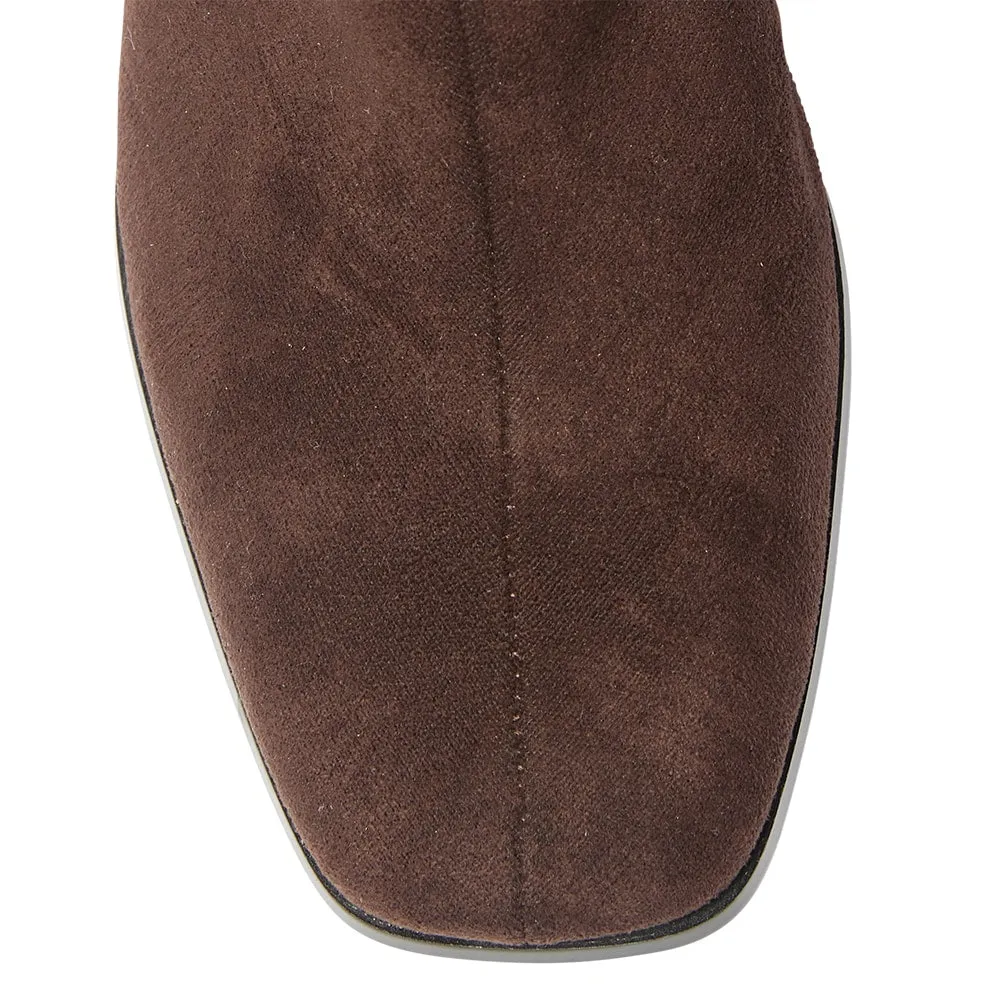 Hampton Boot in Chocolate Suede Stretch Suede