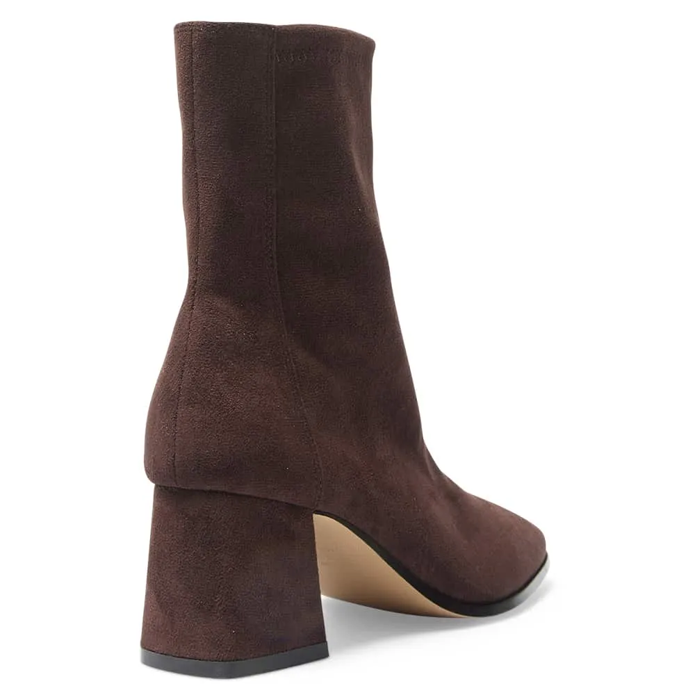 Hampton Boot in Chocolate Suede Stretch Suede