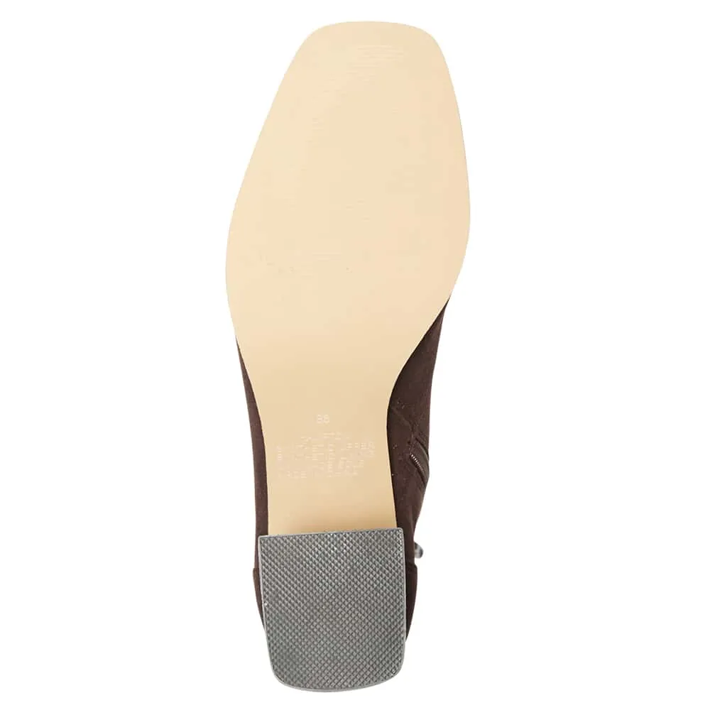 Hampton Boot in Chocolate Suede Stretch Suede