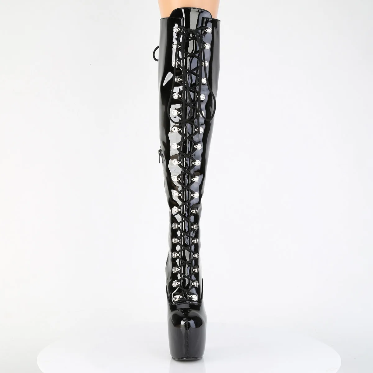JUBILANT-3012 Black Stretch Pat Platform Shoes