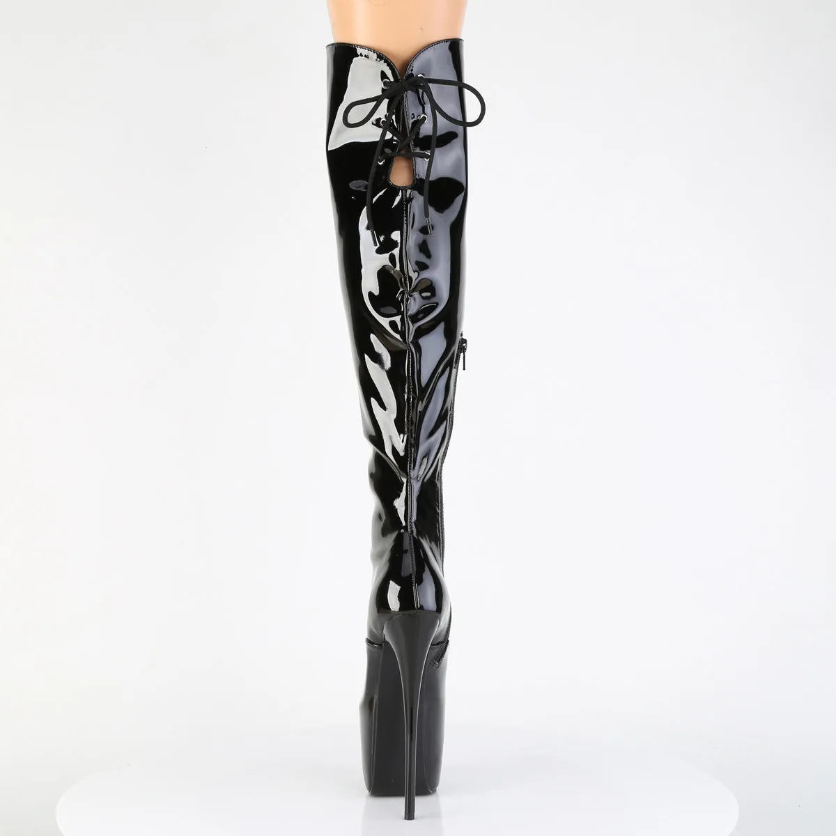 JUBILANT-3012 Black Stretch Pat Platform Shoes