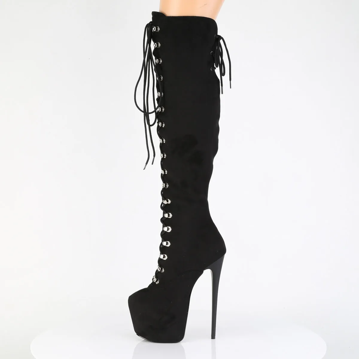 JUBILANT-3012FS Black Faux Suede Platform Shoes