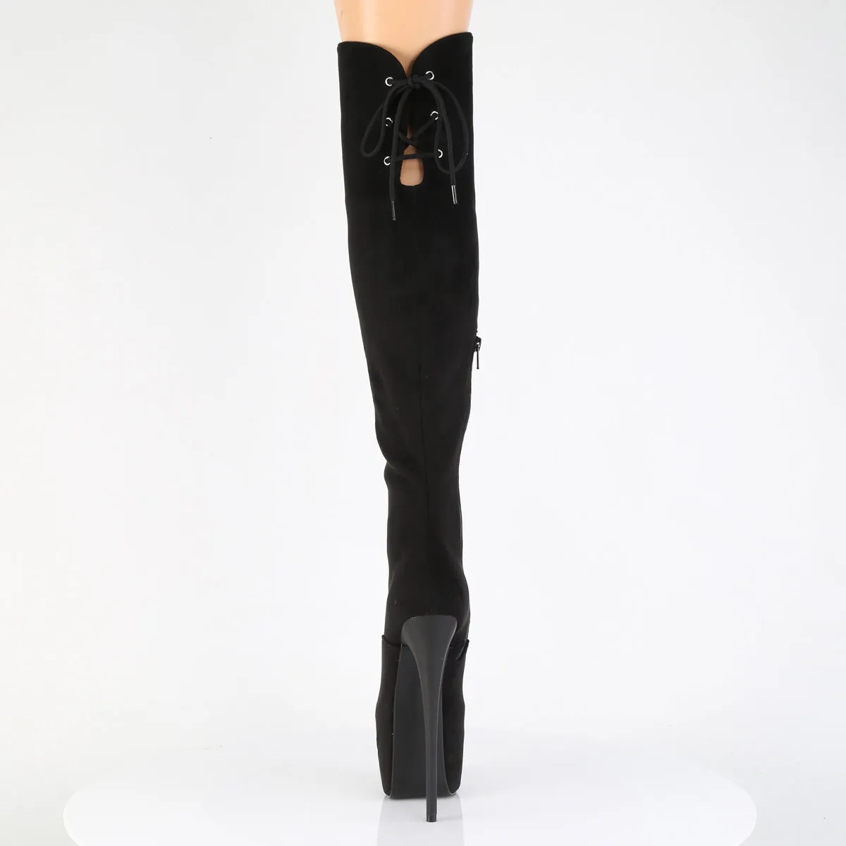 JUBILANT-3012FS Black Faux Suede Platform Shoes