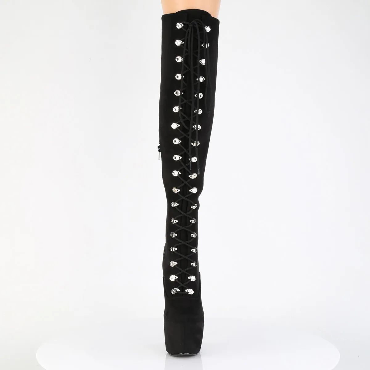JUBILANT-3012FS Black Faux Suede Platform Shoes