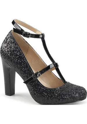 QUEEN-01 [Black Glitter] | HEELS [IN STOCK]**