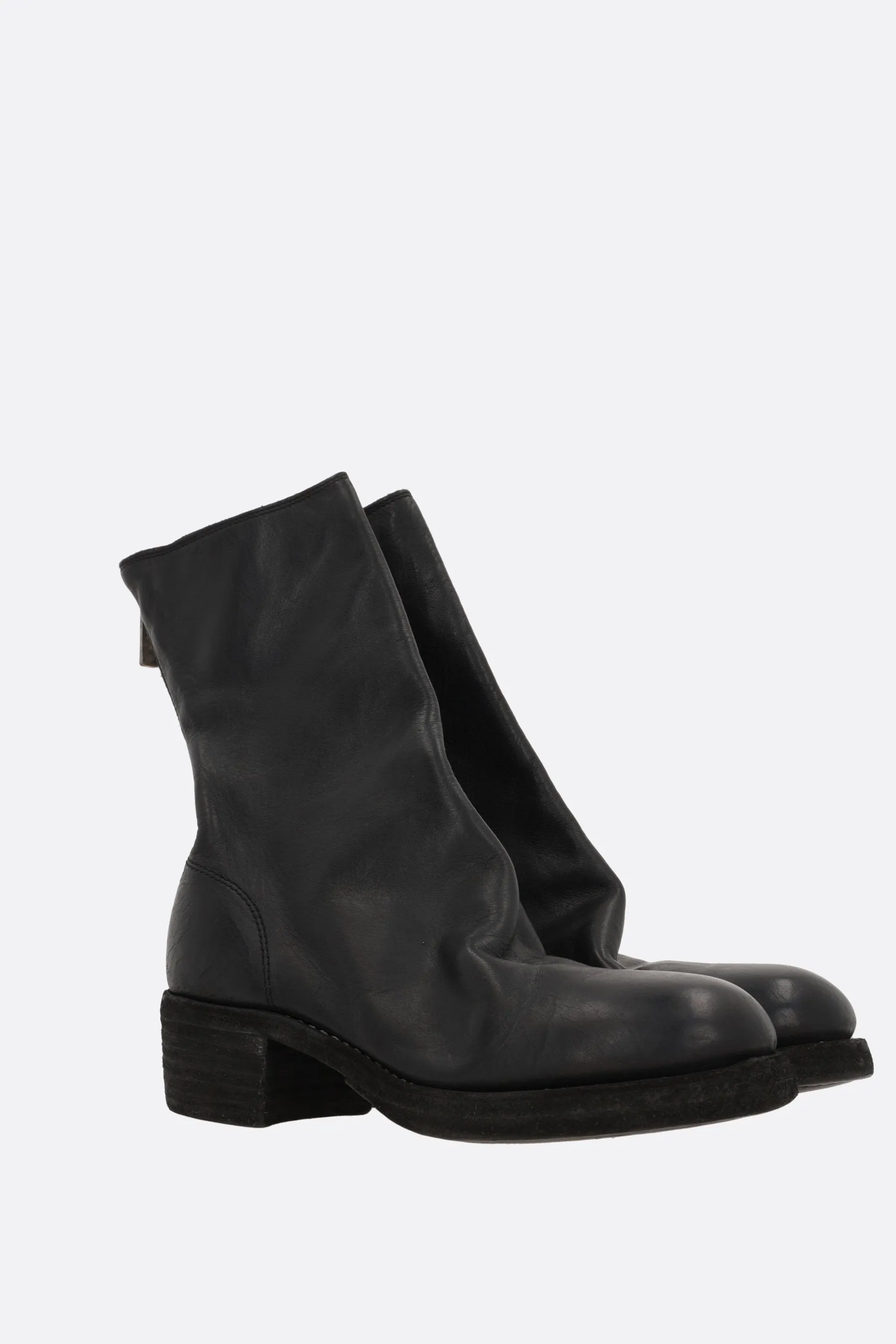 soft grainy leather ankle boots