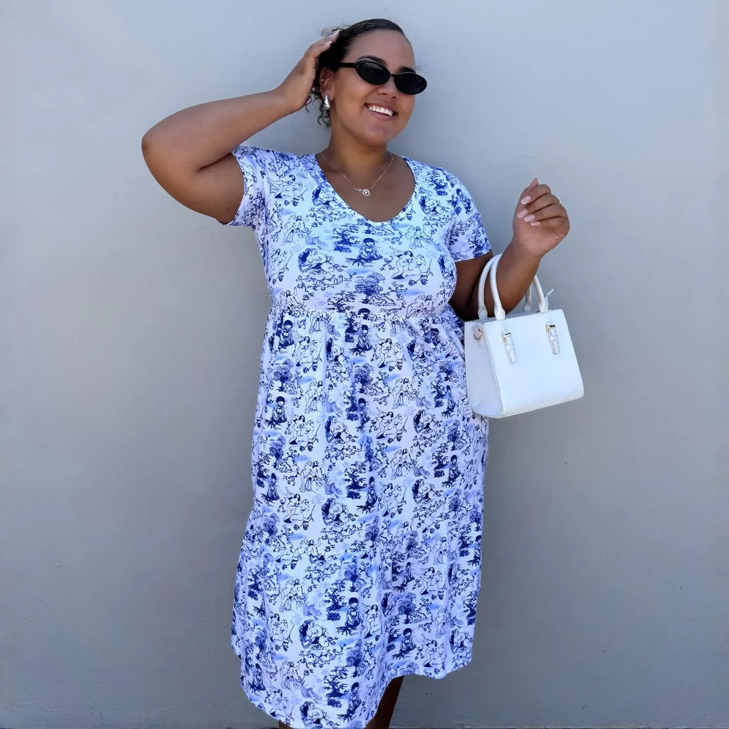 Tiered Dress - Passion au Jardin - L'Amour Bleu